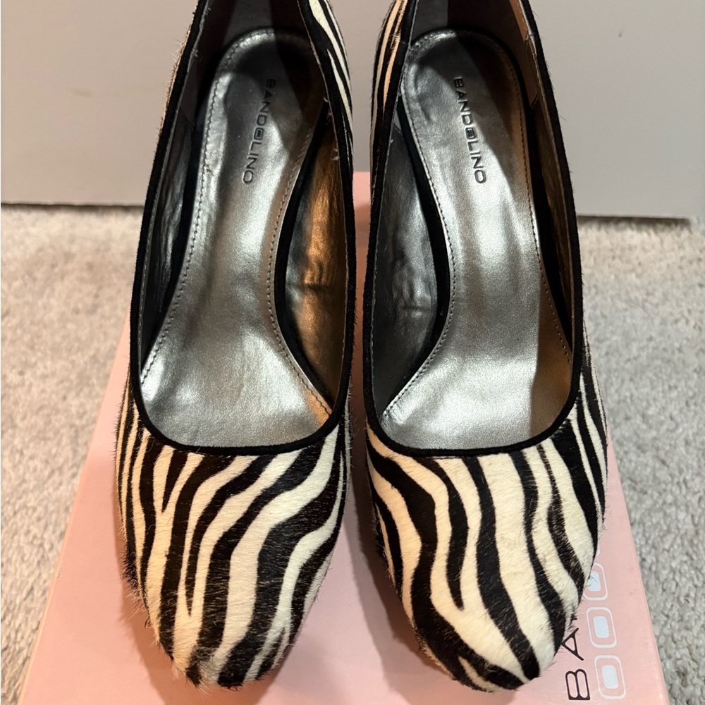 Bandolino Black and White Zebra Heels